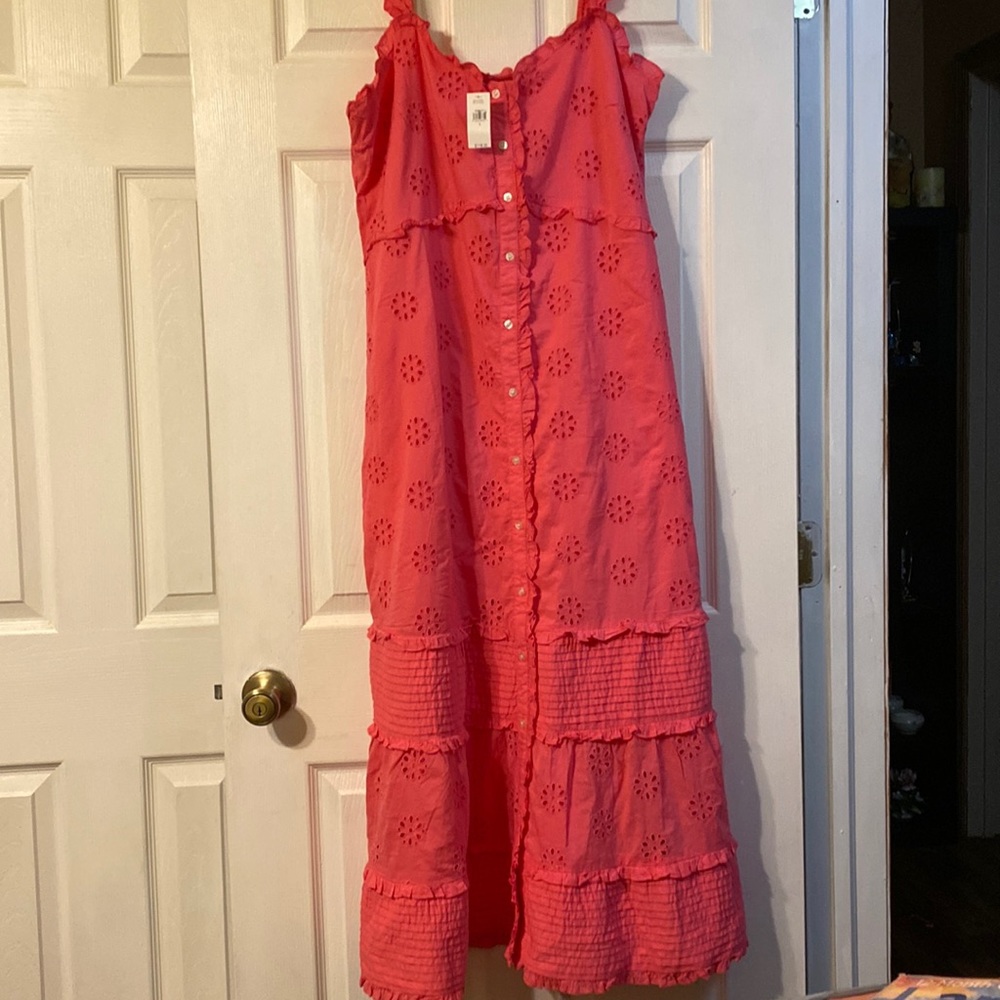 NWT Soft Cotton Eyelet Pink Dress